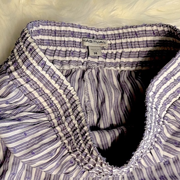 Purple and white striped matching summer outfit- size 14 - Picture 8 of 9